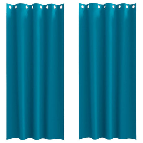 Vidaxl zwart-out gordijnen met ringen 2 pcs turquoise 245 x 140 cm