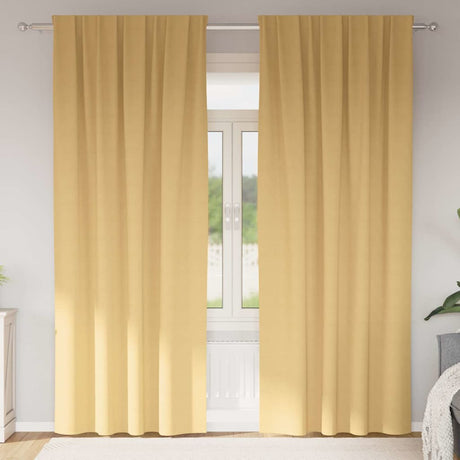 Vidaxl zwart-out gordijnen met ringen 2 pcs beige 225 x 140 cm