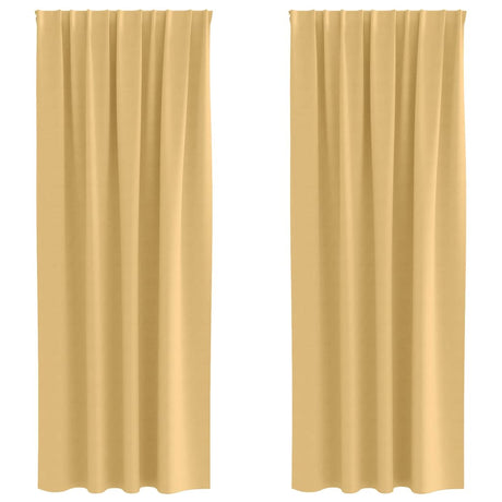 Vidaxl zwart-out gordijnen met ringen 2 pcs beige 225 x 140 cm