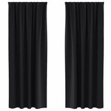 Vidaxl zwart-out gordijnen met ringen 2 pcs zwart 225 x 140 cm