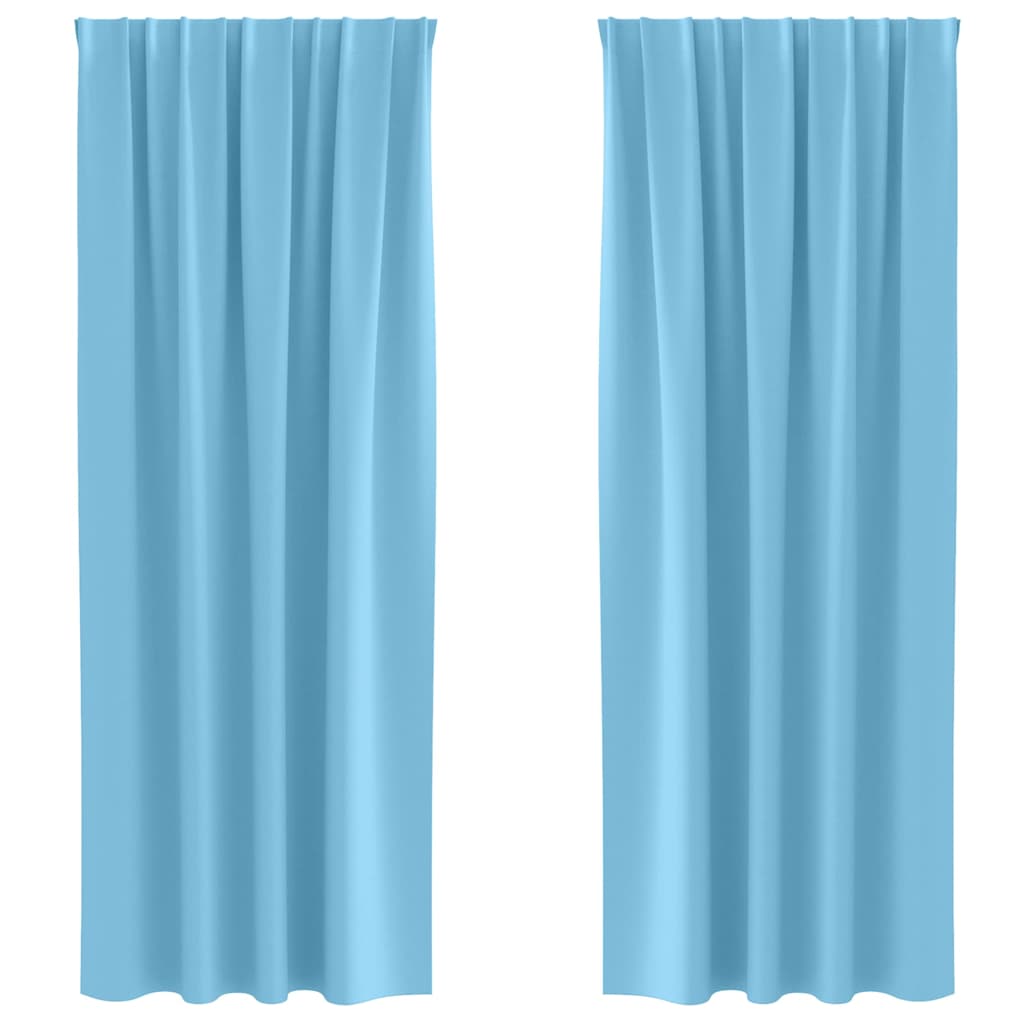 Vidaxl zwart-out gordijnen met ringen 2 pcs lichtblauw 225 x 140 cm