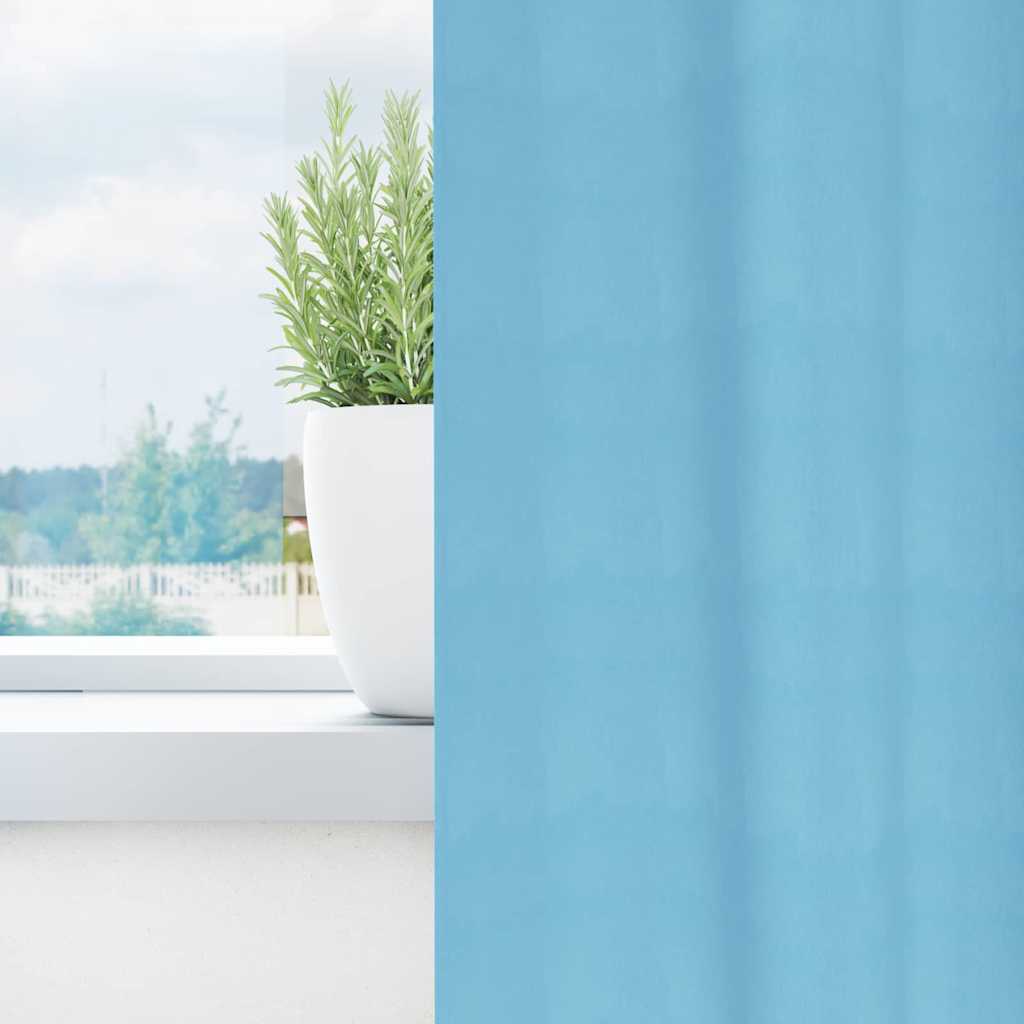 Vidaxl zwart-out gordijnen met ringen 2 pcs lichtblauw 260 x 140 cm