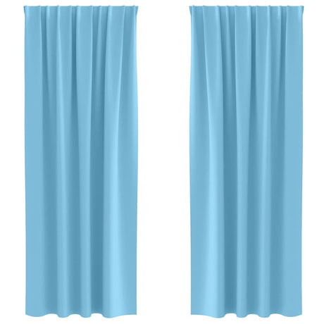 Vidaxl zwart-out gordijnen met ringen 2 pcs lichtblauw 260 x 140 cm