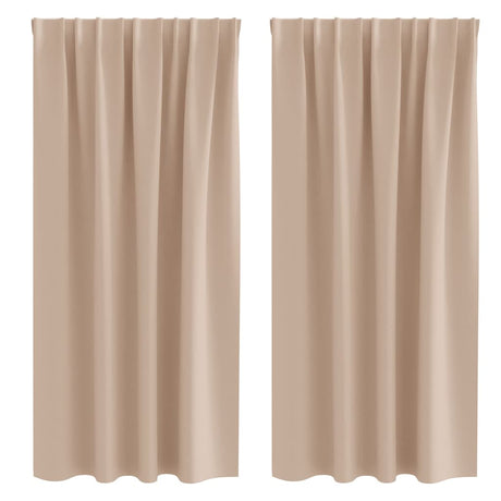 Vidaxl zwart-out gordijnen met ringen 2 pcs taupe 175 x 140 cm