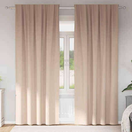 Vidaxl zwart-out gordijnen met ringen 2 pcs taupe 245 x 140 cm