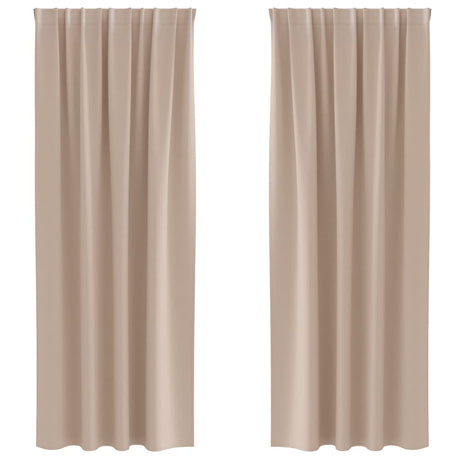 Vidaxl zwart-out gordijnen met ringen 2 pcs taupe 260 x 140 cm