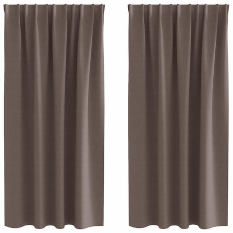 Vidaxl zwart-out gordijnen met ringen 2 pcs donkerbruin 175 x 140 cm