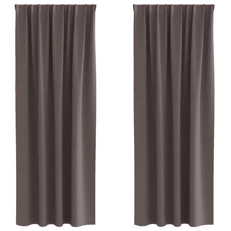Vidaxl zwart-out gordijnen met ringen 2 pcs donkerbruin 225 x 140 cm