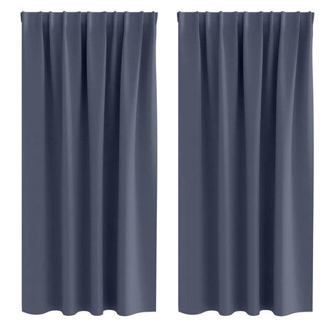 Vidaxl zwart-out gordijnen met ringen 2 pcs antraciet 175 x 140 cm