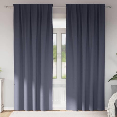Vidaxl zwart-out gordijnen met ringen 2 pcs antraciet 245 x 140 cm