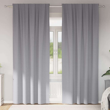 Vidaxl zwart-out gordijnen met ringen 2 pcs lichtgrijs 260 x 140 cm