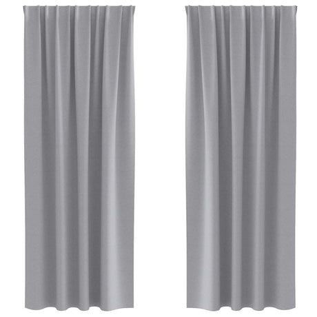 Vidaxl zwart-out gordijnen met ringen 2 pcs lichtgrijs 260 x 140 cm