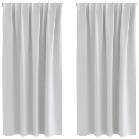 Vidaxl zwart-out gordijnen met ringen 2 pcs lichtgrijs 175 x 140 cm