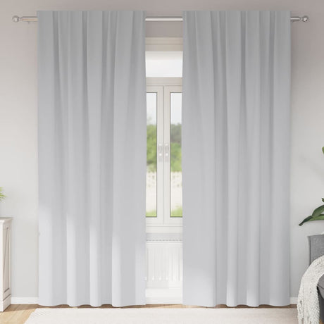 Vidaxl zwart-out gordijnen met ringen 2 pcs bleekgrijs 225 x 140 cm
