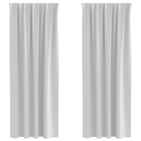 Vidaxl zwart-out gordijnen met ringen 2 pcs bleekgrijs 225 x 140 cm
