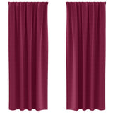 Vidaxl zwart-out gordijnen met ringen 2 pcs wijnrood 225 x 140 cm
