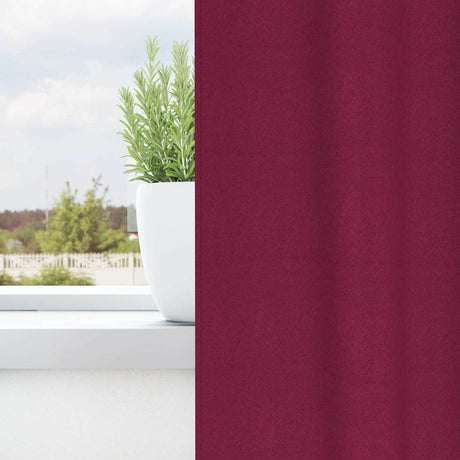 Vidaxl zwart-out gordijnen met ringen 2 pcs wijnrood 260 x 140 cm