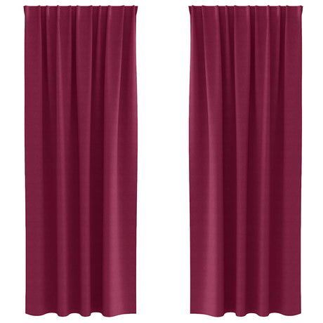 Vidaxl zwart-out gordijnen met ringen 2 pcs wijnrood 260 x 140 cm