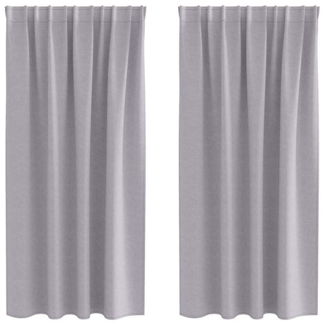 Vidaxl zwart-out gordijnen met ringen 2 pcs metaalgrijs 175 x 140 cm