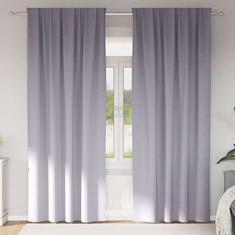 Vidaxl zwart-out gordijnen met ringen 2 pcs metaalgrijs 260 x 140 cm