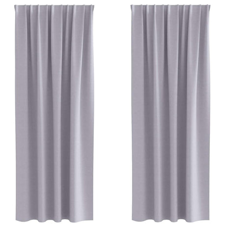 Vidaxl zwart-out gordijnen met ringen 2 pcs metaalgrijs 260 x 140 cm