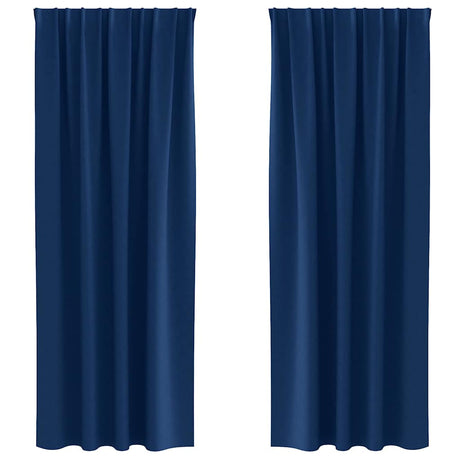 Vidaxl zwart-out gordijnen met ringen 2 pcs donkerblauw 245 x 140 cm