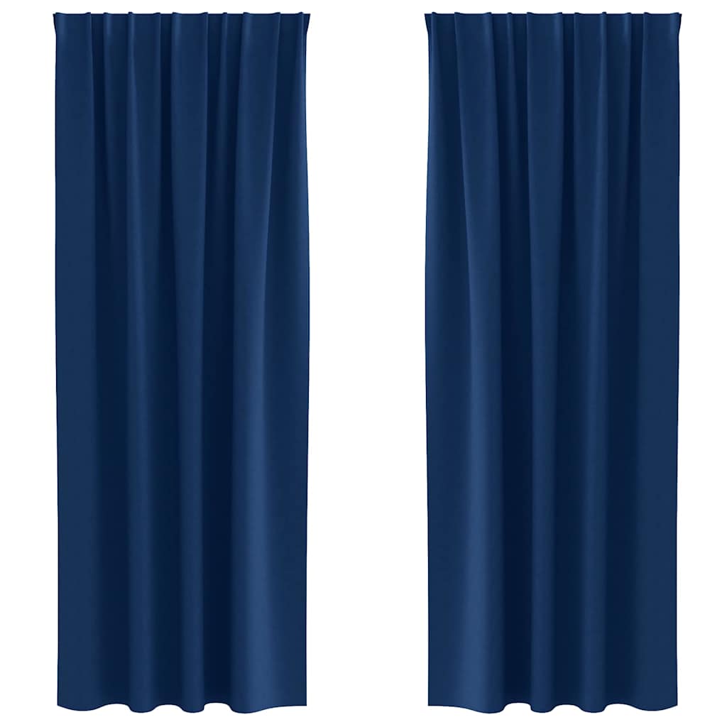 Vidaxl zwart-out gordijnen met ringen 2 pcs donkerblauw 260 x 140 cm