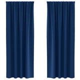 Vidaxl zwart-out gordijnen met ringen 2 pcs donkerblauw 260 x 140 cm