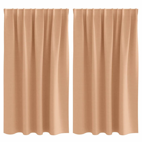 Vidaxl zwart-out gordijnen met ringen 2 pcs licht bruin 140 x 140 cm