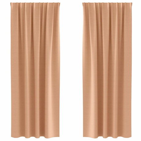 Vidaxl zwart-out gordijnen met ringen 2 pcs licht bruin 260 x 140 cm