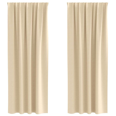 Vidaxl zwart-out gordijnen met ringen 2 pcs crème 260 x 140 cm