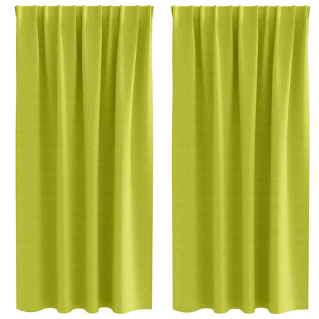 Vidaxl zwart-out gordijnen met ringen 2 pcs groen 175 x 140 cm
