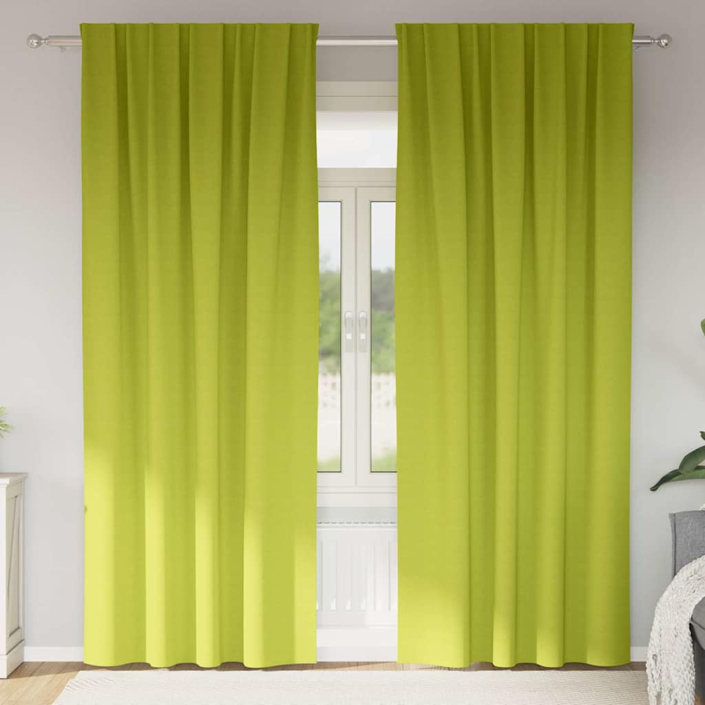 Vidaxl zwart-out gordijnen met ringen 2 pcs groen 260 x 140 cm