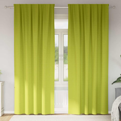 Vidaxl zwart-out gordijnen met ringen 2 pcs groen 260 x 140 cm
