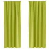 Vidaxl zwart-out gordijnen met ringen 2 pcs groen 260 x 140 cm