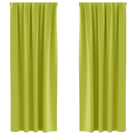 Vidaxl zwart-out gordijnen met ringen 2 pcs groen 260 x 140 cm