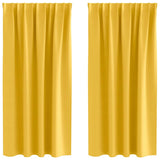 Vidaxl zwart-out gordijnen met ringen 2 pcs mosterdgeel 175 x 140 cm