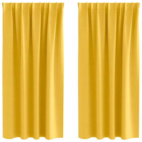 Vidaxl zwart-out gordijnen met ringen 2 pcs mosterdgeel 175 x 140 cm