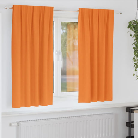 Vidaxl zwart-out gordijnen met ringen 2 pcs oranje 175 x 140 cm
