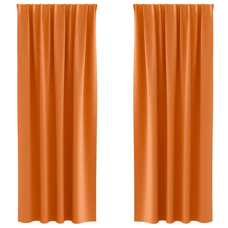 Vidaxl zwart-out gordijnen met ringen 2 pcs feloranje 225 x 140 cm