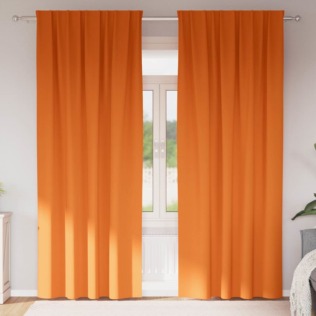 Vidaxl zwart-out gordijnen met ringen 2 pcs feloranje 245 x 140 cm