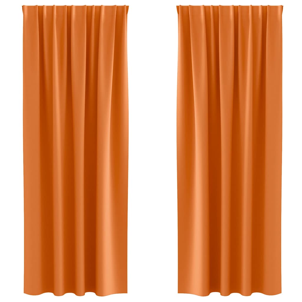 Vidaxl zwart-out gordijnen met ringen 2 pcs feloranje 245 x 140 cm