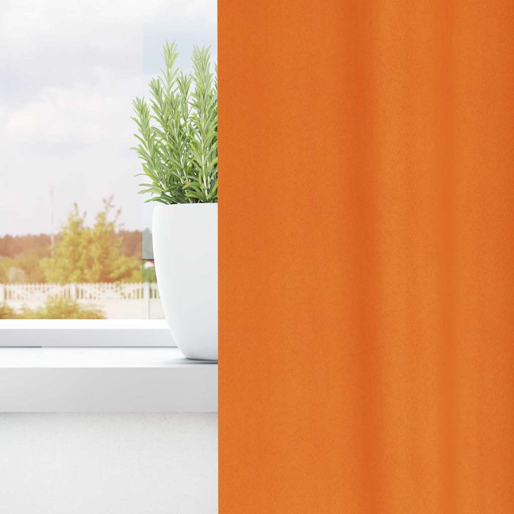 Vidaxl zwart-out gordijnen met ringen 2 pcs feloranje 260 x 140 cm