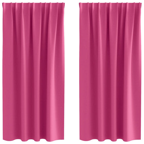 Vidaxl zwart-out gordijnen met ringen 2 pcs felroze 175 x 140 cm