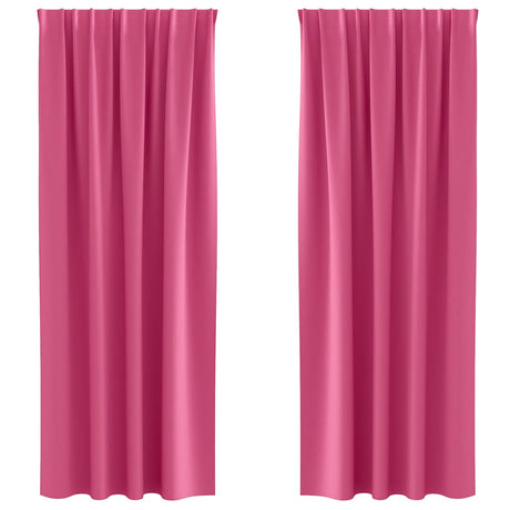 Vidaxl zwart-out gordijnen met ringen 2 pcs felroze 225 x 140 cm