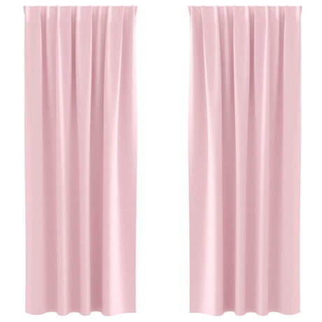 Vidaxl zwart-out gordijnen met ringen 2 pcs babyroze 245 x 140 cm