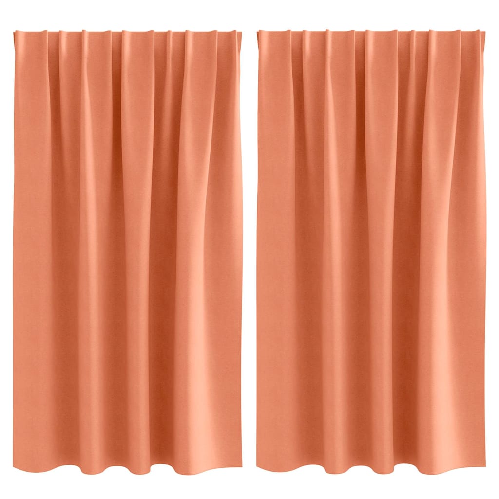 Vidaxl zwart-out gordijnen met ringen 2 pcs terracotta 140 x 140 cm