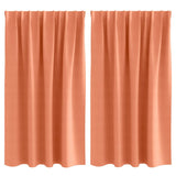 Vidaxl zwart-out gordijnen met ringen 2 pcs terracotta 140 x 140 cm