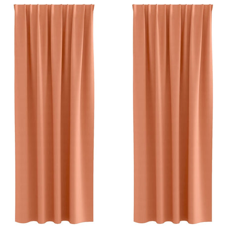 Vidaxl zwart-out gordijnen met ringen 2 pcs terracotta 245 x 140 cm