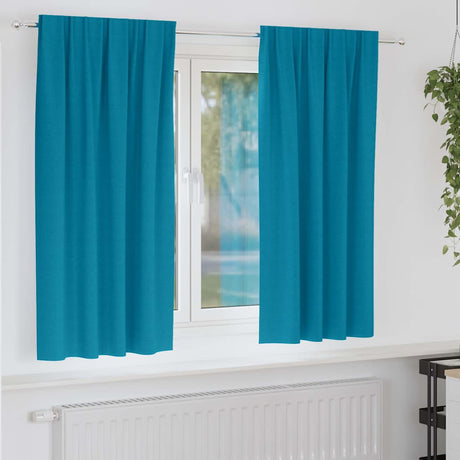 Vidaxl zwart-out gordijnen met ringen 2 pcs turquoise 175 x 140 cm